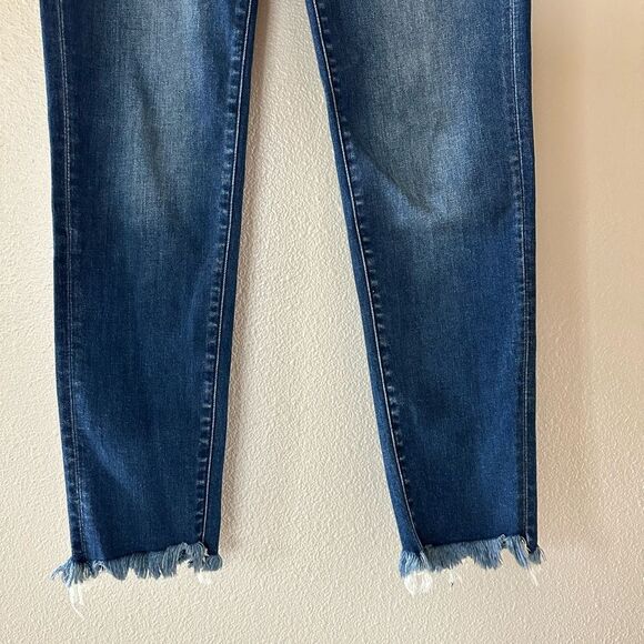 Flying Monkey Platinum Dark Wash Raw Hem High Rise Skinny Jeans size 30 - Picture 4 of 8